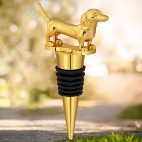 A Dachshund-shaped Red Wine Stopper, A Household Wine Champagne Stopper, An Interesting Dachshund Dog Wine Stopper, Suitable For Men And Women's (Option: Golden HJS1807)